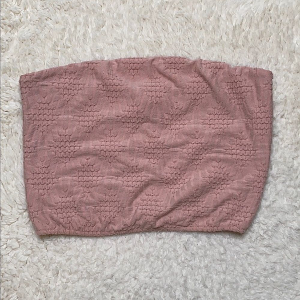 Urban Outfitters pink crop top with flower pattern size L